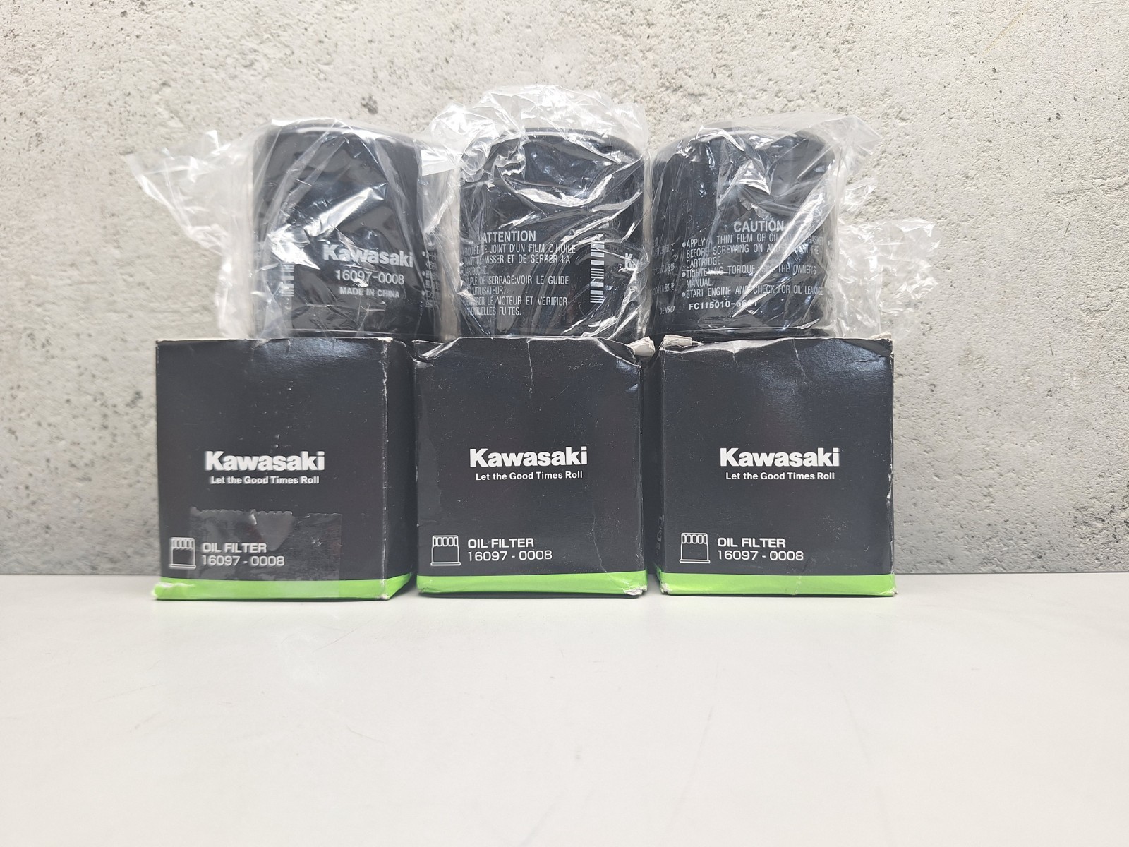 LOT OF 3 - 1985-2025 GENUINE KAWASAKI 16097-0008 OIL FILTERS,NINJA VULCAN VERSYS