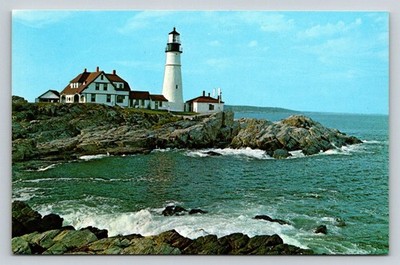 Portland Head Lighthouse Maine Vintage Postcard Harris/Owen Art-Color 1977