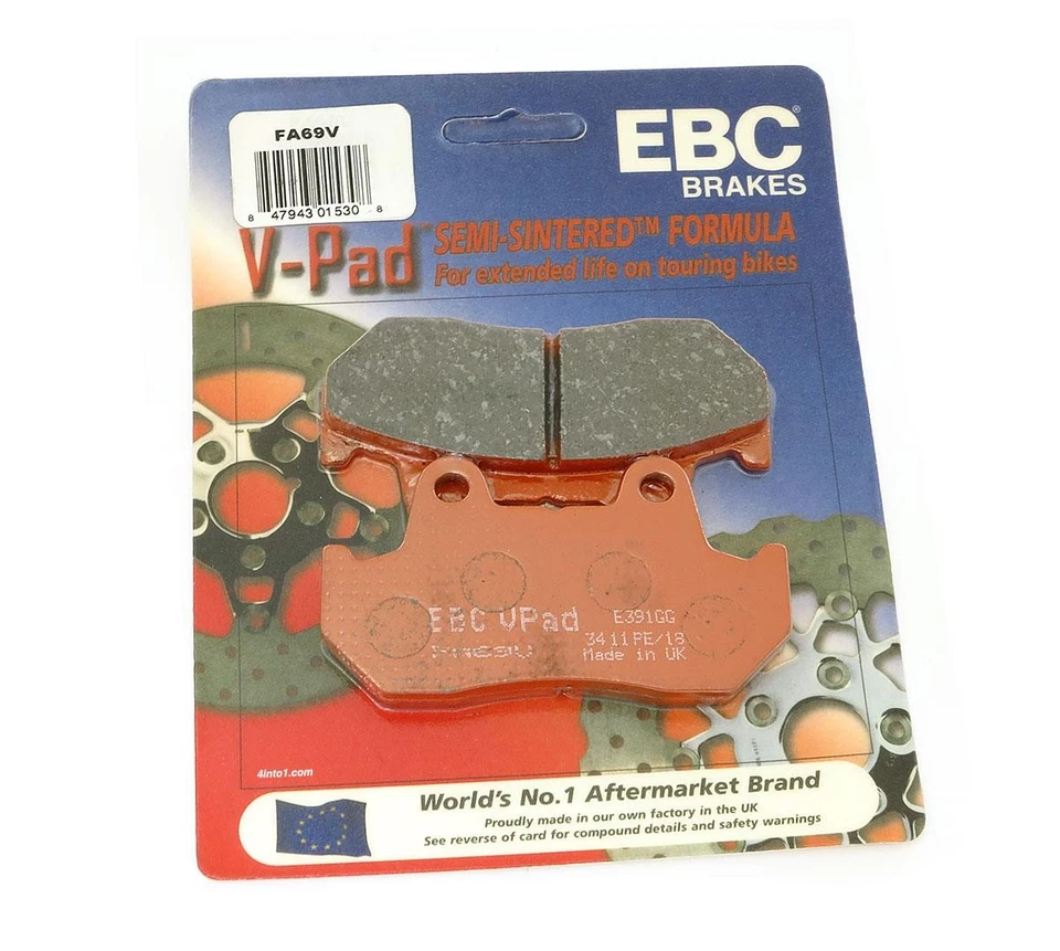 Pastillas de freno delanteras traseras semi sinterizadas EBC serie V FA69V Honda CB550 CB750 VF750 Foto 2 de 2