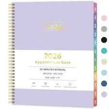 2026 Appointment Book, 30 Minutes-Hourly, Weekly ＆ Monthly Calendar Planner 