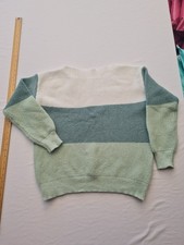 Ladies Jumper SheIn Size M Green/White Crew Neck 30963