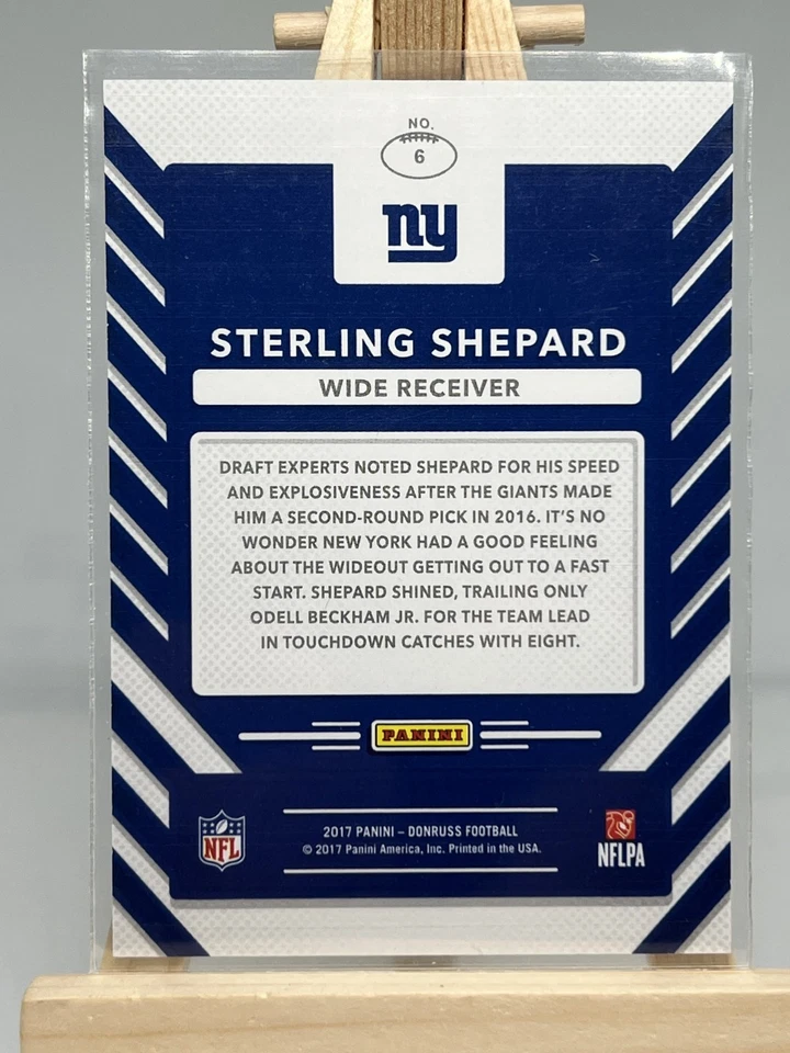 2017 Panini Donruss - Up Tempo Sterling Shepard #6 Holo /100 - Image 2 of 3