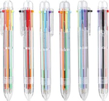 Multicolor Pen in One 0.5mm 6-in-1 Retractable Ballpoint Pens 6 Colors Multi Col