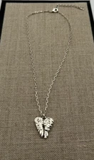 NEW Uno de 50 SER INCENCIBLE Wings Pendant Silver Plated Chain Link Necklace