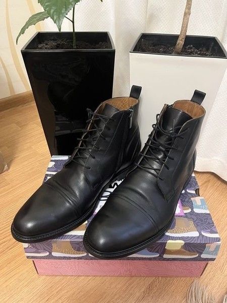 Men Gino Rossi Boots Black Leather 44
