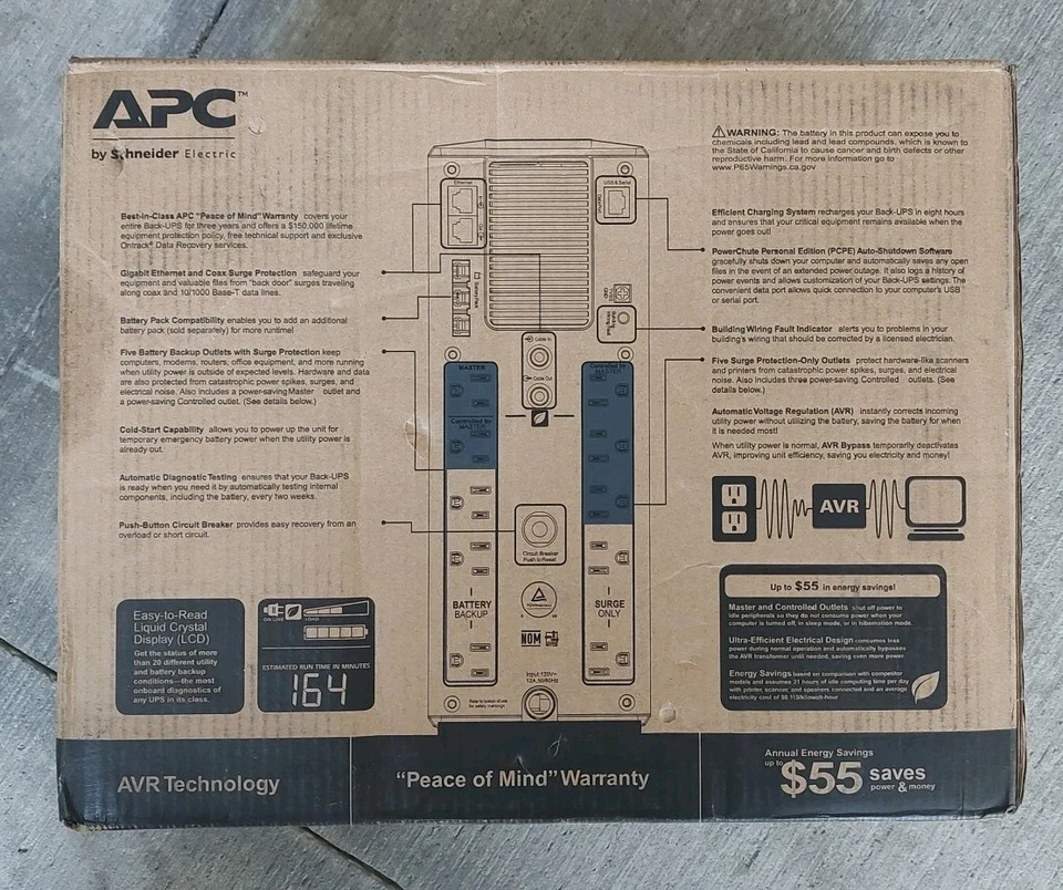 ⚡⚡APC BR1500G Back-UPS Pro 1500VA 10-Outlet Uninterruptible Power Supply⚡ - Image 4 of 4
