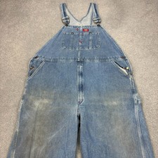Dickies Dungarees Adult 44x32 Blue Overalls Bib Denim Work Wear Carpenter Mens