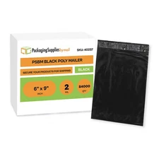 84000 Pack Black Poly Mailers Shipping Bags Envelopes 2 Mil Premium Bag 6" x 9"