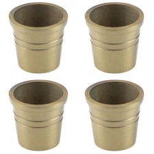 Quluxe 4 Pcs Table Foot Cover Cap, 1.33 Inch Zinc Alloy Round, 1.33", Gold 