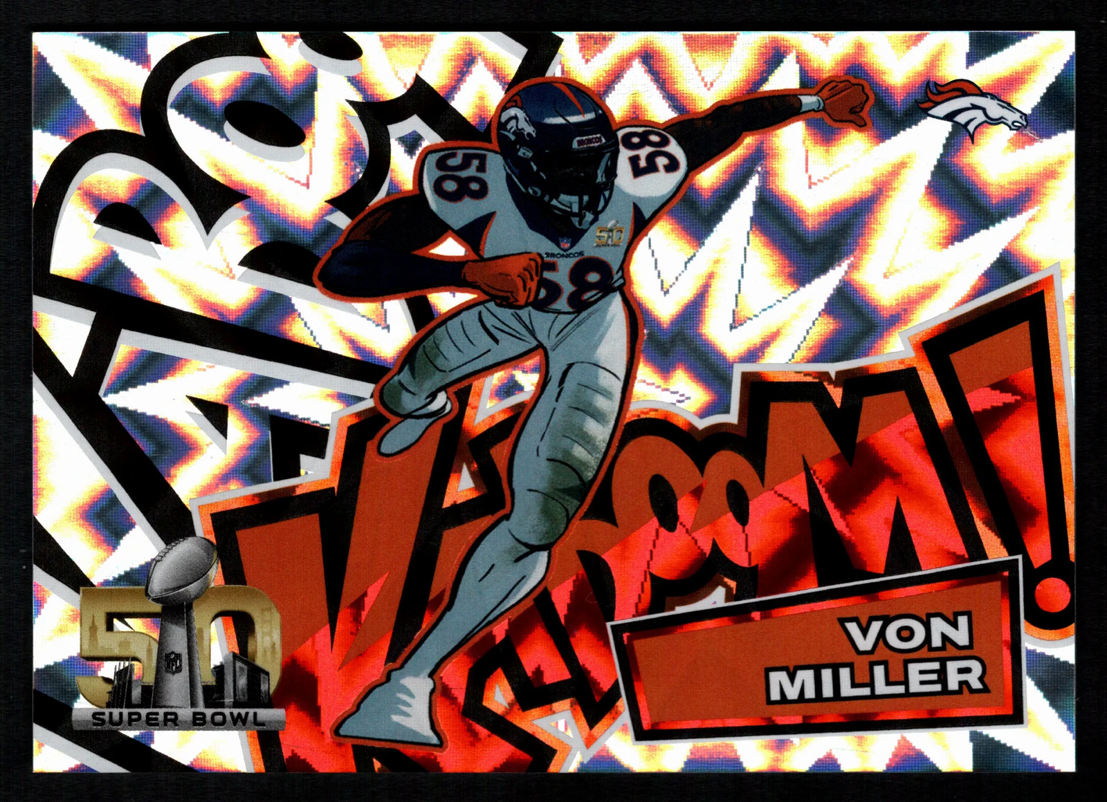 Von Miller 2025 Panini Absolute #9 Kaboom Super Bowl Variation SSP Case Hit