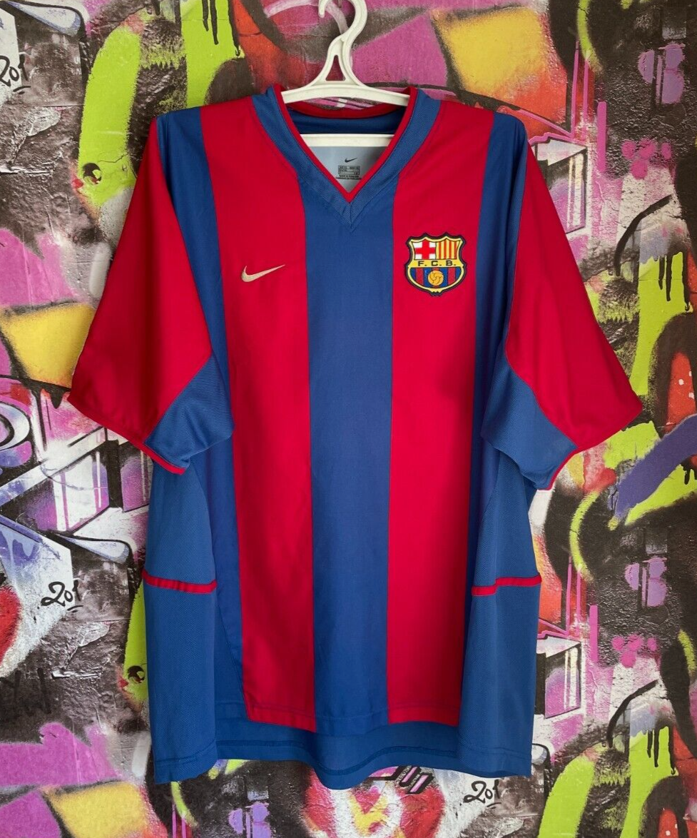 ウェア 2002-03 FC BARCELONA NIKE GAME SHIRTS FC FC Barcelona 2002 - 2003 Home football shirt jersey camiseta