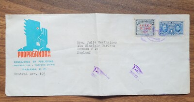 1947 Panama Cover. From Properganda Advertising to J. Wertheimer, Sinclair Gdns,