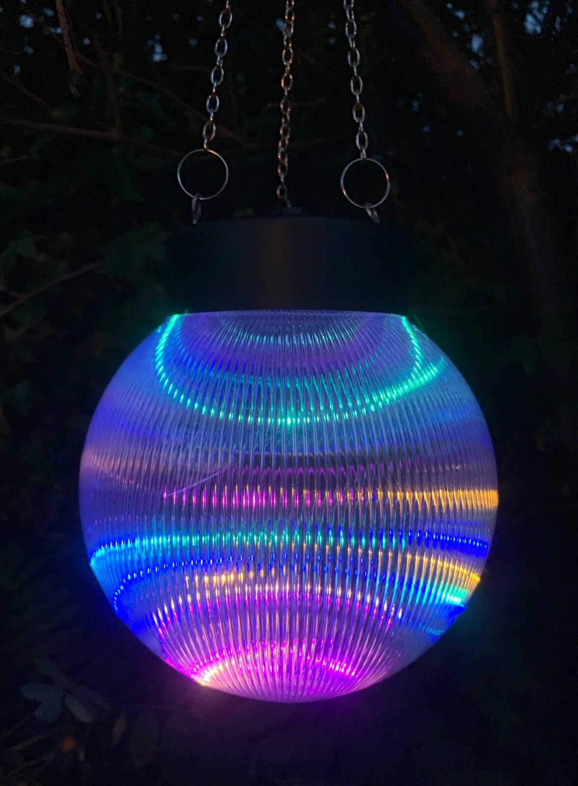 Solar Hanging Ball LED Colour Changing Outdoor Garden Globe Light eBay