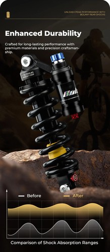 Mountain Bike Rear Absorber 550lbs Spring Suspension Motorcycle Shock 190-230mm - Picture 23 of 30