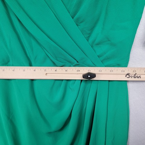 IVY + BLU Women's Wrap Midi Dress Sz 8 Green Flutter Sleeve Lined - Picture 10 of 14