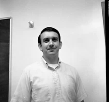 Vintage Negative B&W Med Format 1970's Yearbook Photo Male Men Teacher #49