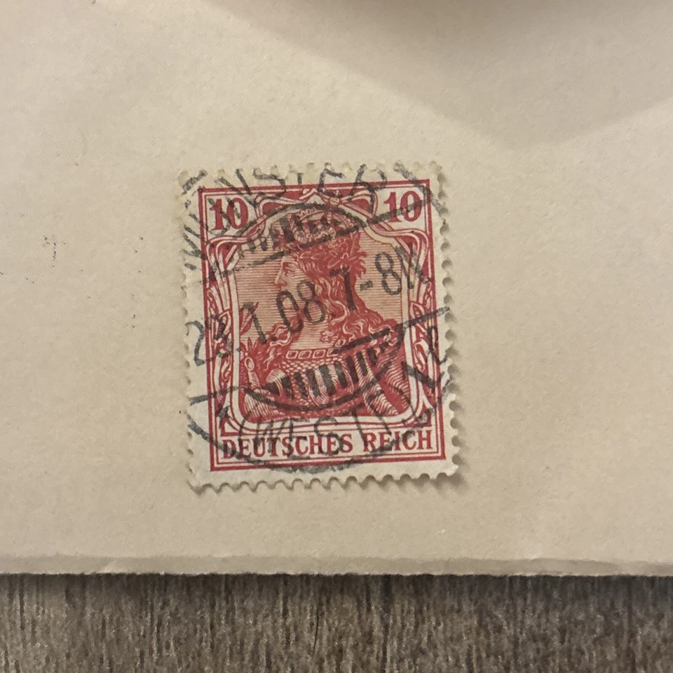 VERY RARE  GERMANY DEUTSCHES REICH RED CARMINE WITH WATERMARK EXCELLENT CONDITIO - Image 2 of 3