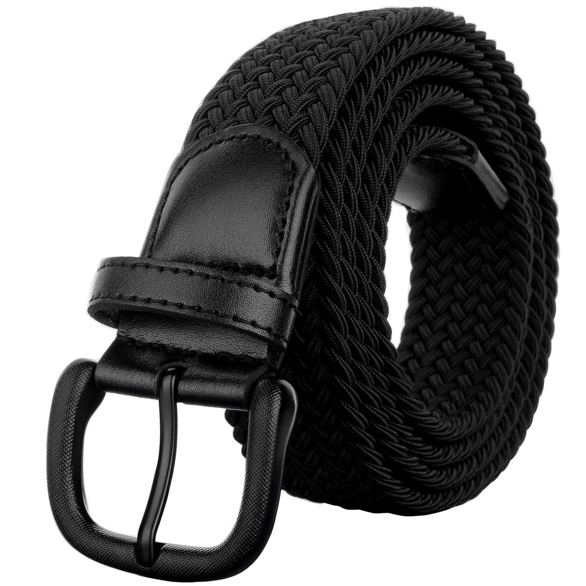 Plus Size Belt Big Men 47inch To 67inch Stretch Braided Black Blue  Elasticity