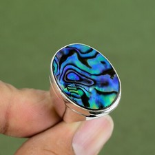 Abalone Shell Gemstone Ring 925 Sterling Silver Jewelry Available In Ring Size