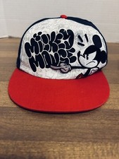 Mickey Mouse Snapback Adult Angry Gambling Mickey Red Black Disney Parks C7
