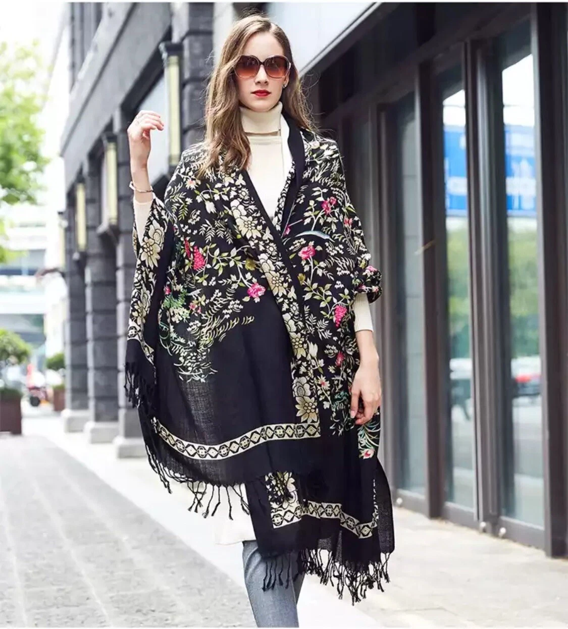 Extra Large 100% Australia Fine Wool Shawls /Scarf-96inx43in-(Travel/Meditation)