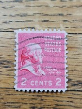 US Stamp John Adams 2c Used Wave Cancel 806