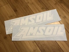 AmSoil Logo 12” Sticker (set Of 2) White Decal Racing Dirt Bike ATV Am Soil MX