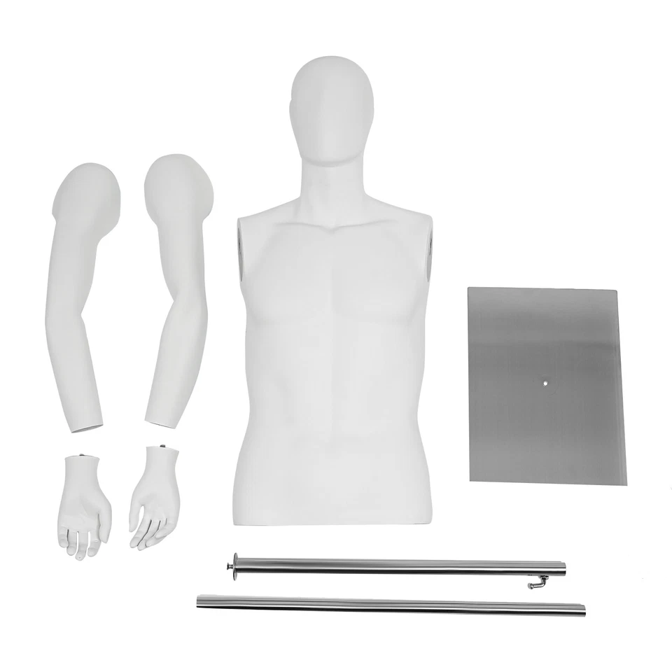 NEW Male Dress Form Display Metal Stand Adjustable Height 1.3-2m Clothing Form - Image 3 of 4