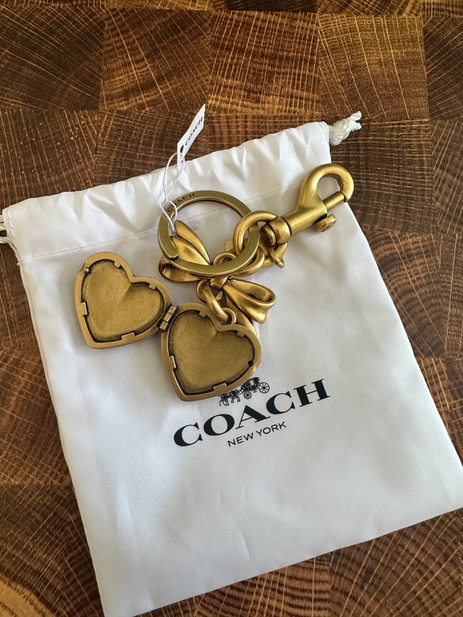 BN Coach CZ276 Bow Heart Locket Bag Charm | eBay