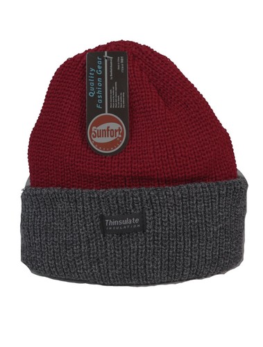 Thinsulate Knitted Thermal Beanie in Black, Brown, Grey, Mustard, Navy, Red - Picture 19 of 19