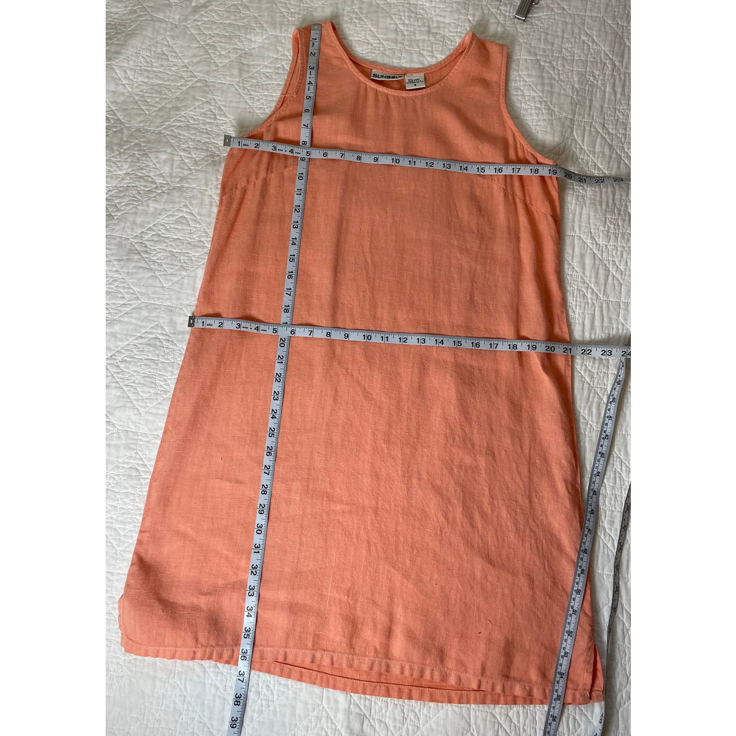 Linen Vintage SUNBELT Sleeveless Shift Dress Size… - image 6