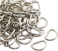 Metal D Ring 1 Inch Non Welded Nickel Plated Pack Of 100 large