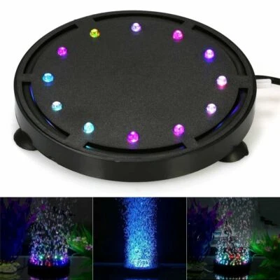 Aquarium Lighting Submersible RGB LED Bubble Air Light Fish Tank Underwater Lamp