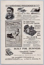 1897 Vintage Typewriter Ads Daugherty + Smith Premier Williams Edison Mimeograph thumbnail