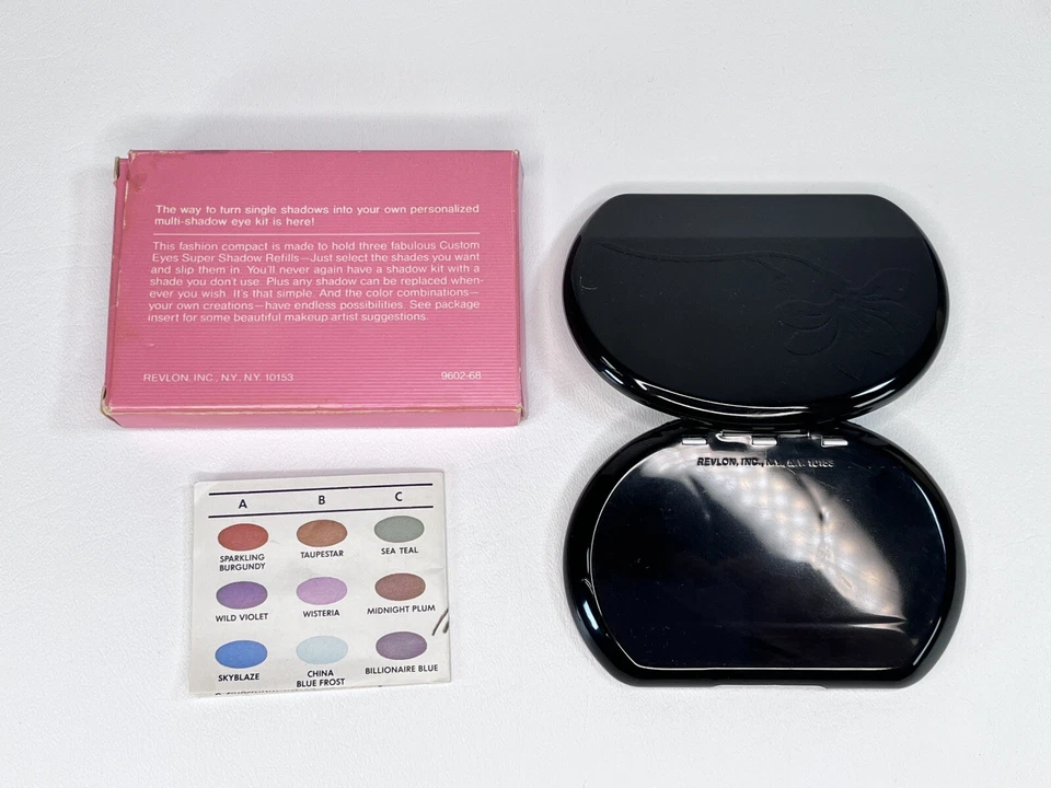 Nuevo Vintage 1983 Revlon Custom Eyes Trio Compacto Negro Sombra de Ojos Tabla de Colores Caja Foto 2 de 2
