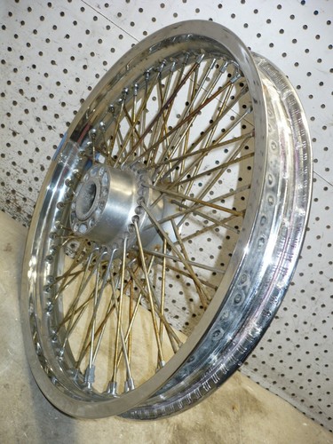 SUZUKI 88 03 2001 VS 1400 GL GLP INTRUDER FRONT WHEEL RIM 2.15X19 OEM 60 SPOKES - Picture 20 of 24