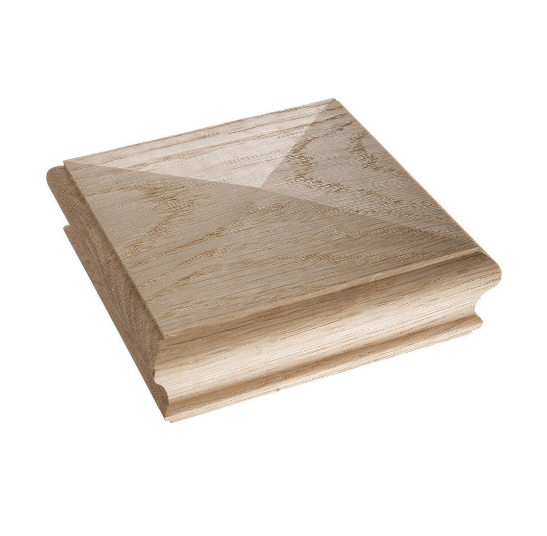 Cheshire Mouldings Oak Pyramid Flat Style Newel Post Cap product image