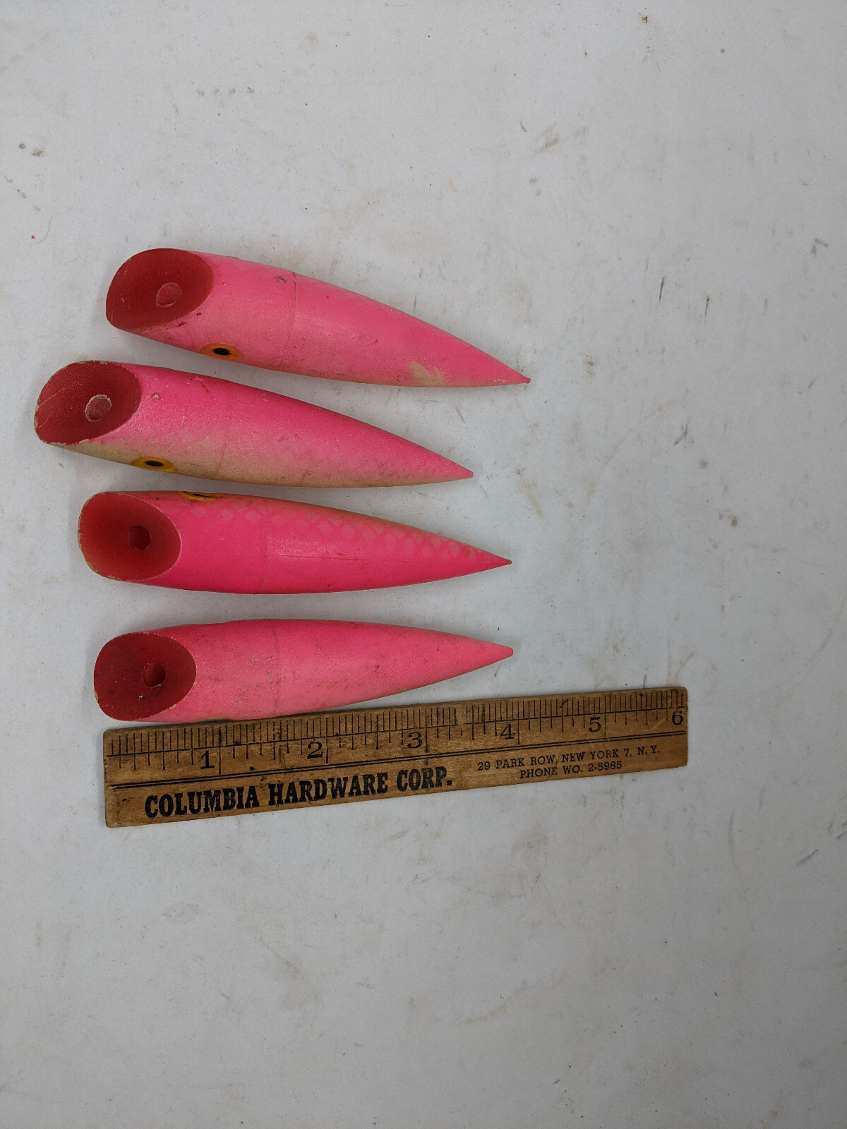 LOT 4X  Vintage Luhr Jensen J Plugs Salmon/Trout Fishing Trolling 4" PINK WHITE - Image 3