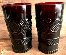 2 Vintage Avon Cape Cod 1876 Collection 5.5” Water Iced Tea Flat Tumblers 12oz