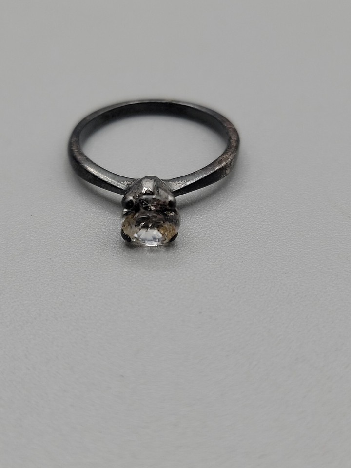 Vintage Avon Sterling Silver & Clear CZ Engagement Style Ring Size 7.5