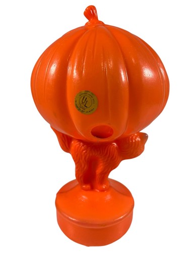 VTG 14”Light Up Blow Mold Halloween Pumpkin Black Cat Jack O Lantern Scary Witch - Picture 7 of 14