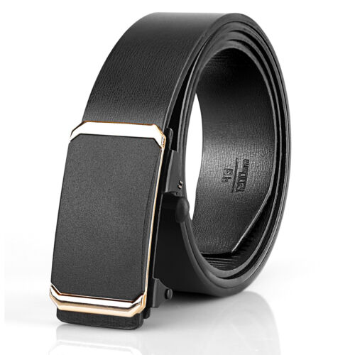 Cinturones de trinquete de cuero causal para hombre con hebilla automática ajustable 120 cm/47" - Imagen 3 de 24