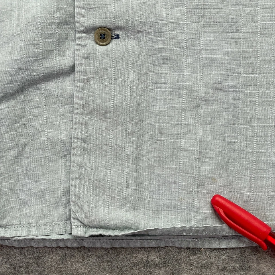 Reyn Spooner Shirt Men M Light Blue Striped Button Up Embroidered Relaxed Fit - Image 4 of 4