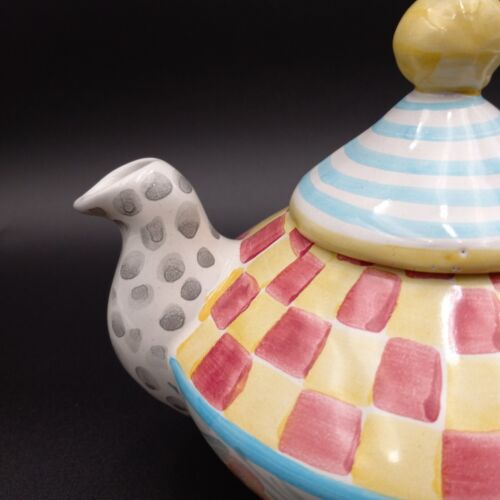 SALE MacKenzie Childs Hand-Painted Vintage 1996 Wallcourt Teapot Imrie Pattern - Picture 2 of 10