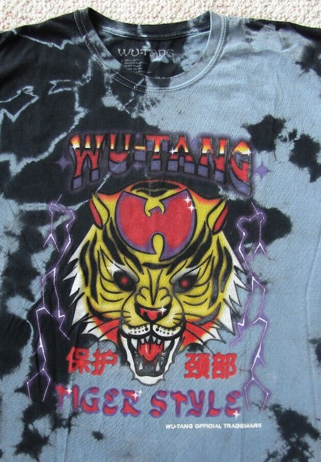 WU-TANG CLAN TIGER STYLE Black & Gray Tie Dye short sleeve t-shirt