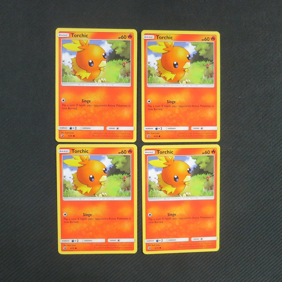 4x Torchic 4/70 Dragon Majesty Pokemon TCG Card | eBay