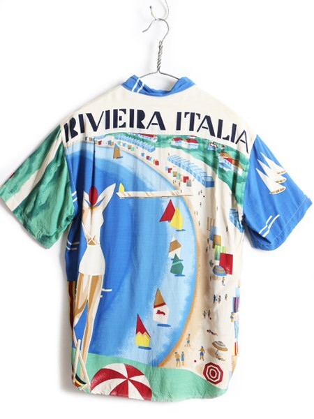Vintage 90s Polo Ralph Lauren Riviera Italia Rayon Button Up