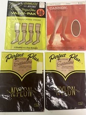 Vintage NYLON STOCKINGS HOSIERY Perfect Plus, Cannon Seamless 1960  s NOS 5 pairs