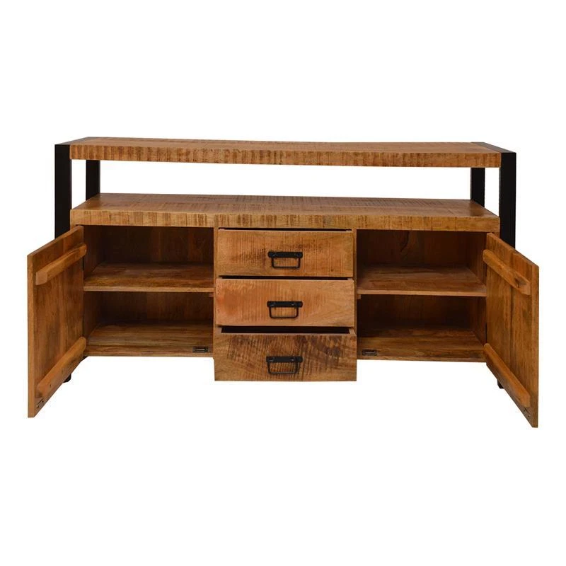 60 Inch 2 Door Wooden Sofa Console Table With 3 Drawers Brown And Black |  Ebay