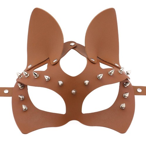 Cat Women Half Masks Face Harness PU Leather Party Costume Cosplay Rivet Design - Picture 20 of 24